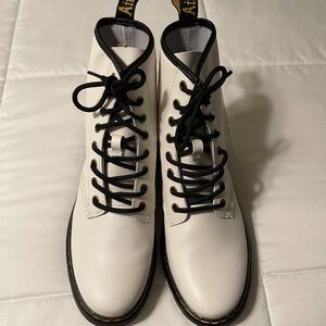 Dr. Martens Combat Boots  "Zavala" - White Size Women's 8